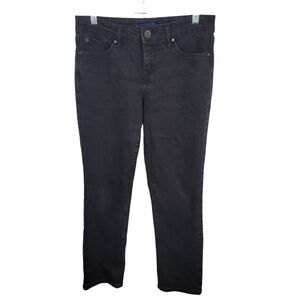 Bandolino Womens Size 4P Black Solid Mandie Straight Leg Jeans